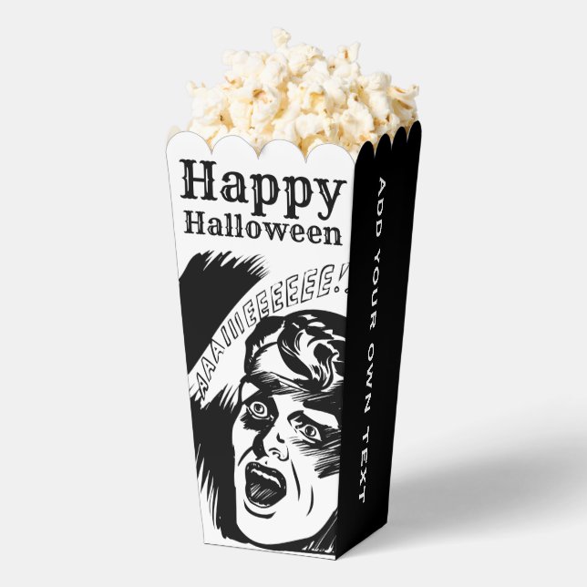 Retro Comic Man Scream Custom Text Halloween Favour Box (Popped)
