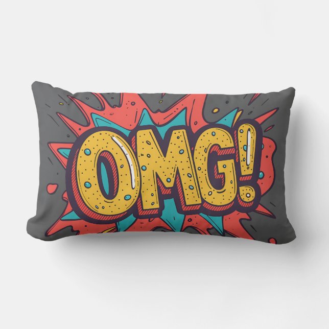 Retro Comic “OMG!” Pop Art Decorative Pillow (Front)