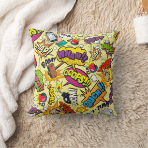 Retro Comic Pop Art Throw Pillow