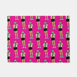 Retro Comic Singer Faceted Disco Ball Head Doormat