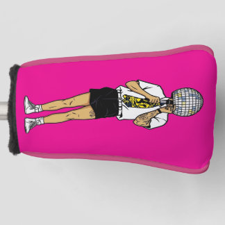 Retro Comic Singer Faceted Disco Ball Head Golf Head Cover