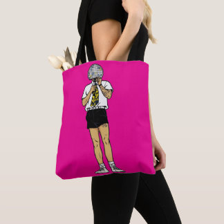 Retro Comic Singer Faceted Disco Ball Head Tote Bag