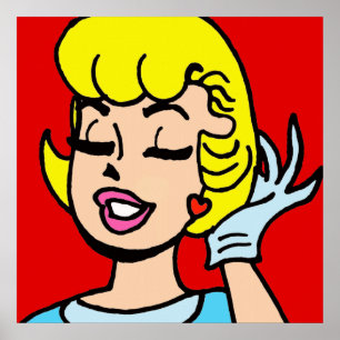 Retro Comic Strip Beauty Poster