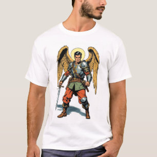 Retro Comic Style St Michael Men's Tee Shirt