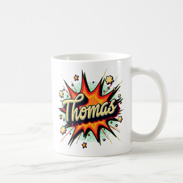 Retro Comic Thomas 2 Coffee Mug (Right)
