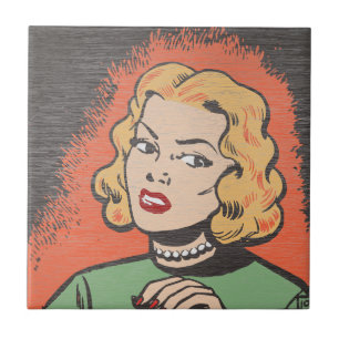 Retro Comic Woman - Pop Art Tile