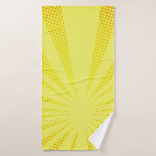 retro comic yellow background raster gradient half bath towel