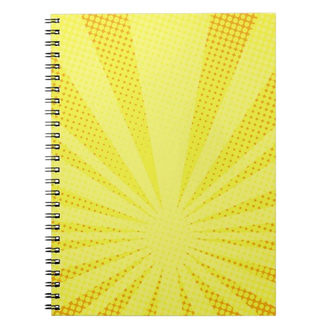retro comic yellow background raster gradient half notebook (Front)