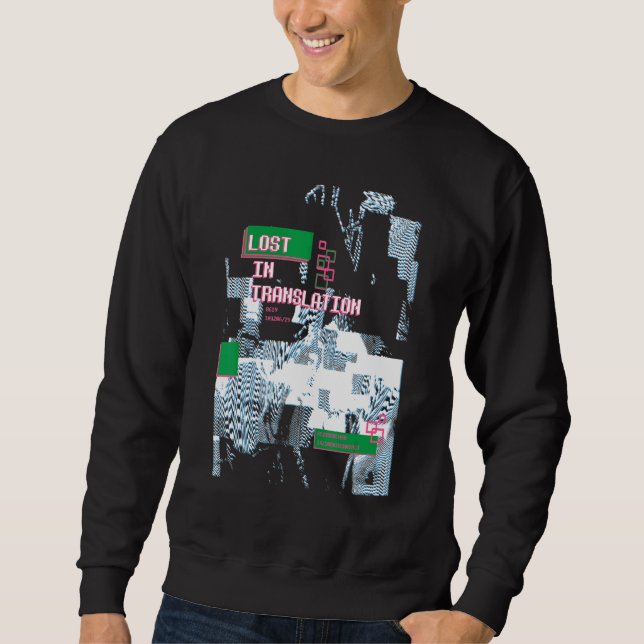 Retro Computer Glitch Geek Programmer Nerd Error T Sweatshirt (Front)