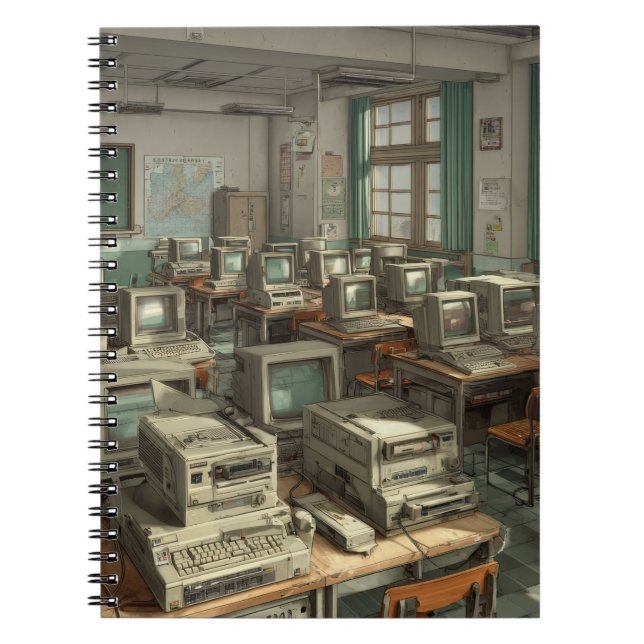 Retro Computer Lab Nostalgia Notebook (Front)