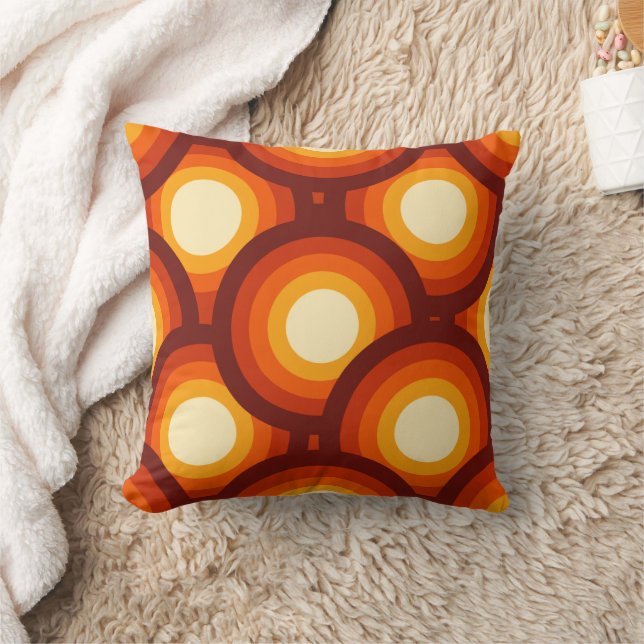 Retro Concentric Circles Cushion (Blanket)