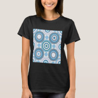 Retro Concentric Circles Geometric Pattern Blue an