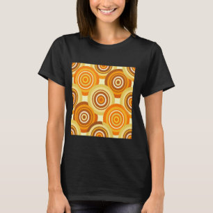 Retro Concentric Circles Geometric Pattern Orange T-Shirt