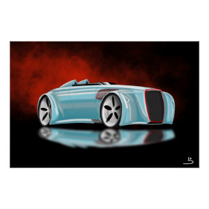 Retro concept car poster