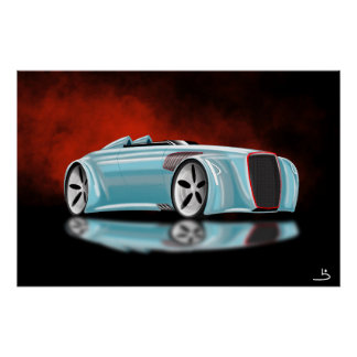 Retro concept car poster