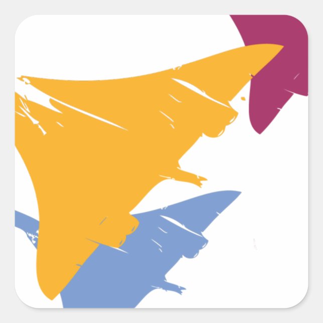 Retro Concorde Jet Aeroplane Aviation Flight Desig Square Sticker (Front)