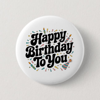 Retro Confetti Birthday 6 Cm Round Badge