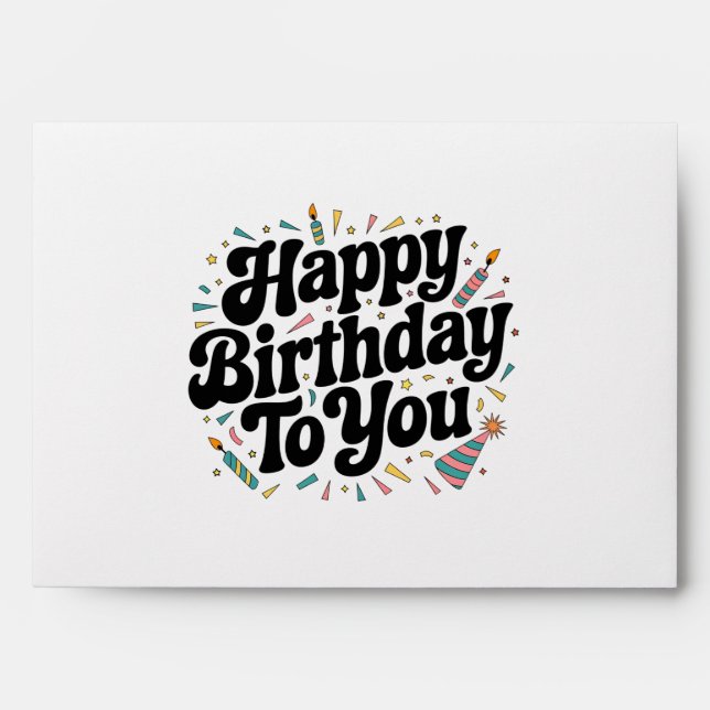 Retro Confetti Birthday Envelope (Front)