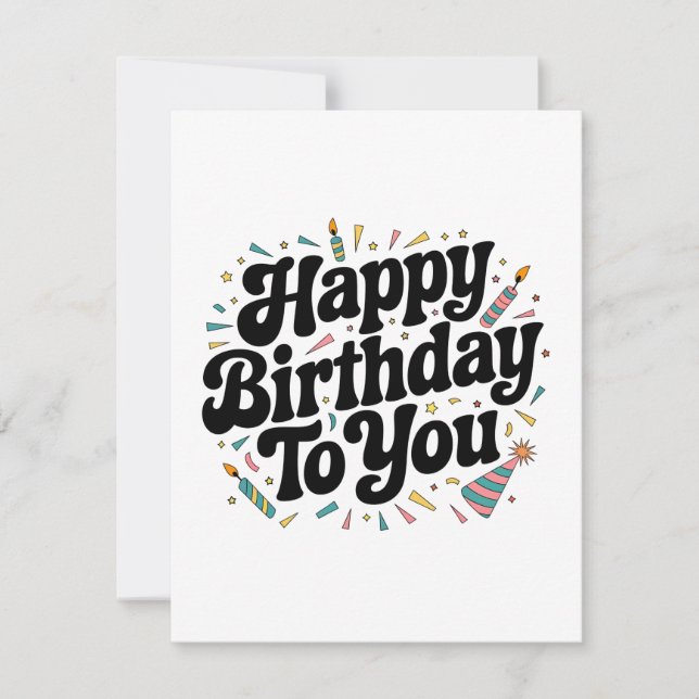 Retro Confetti Birthday Invitation (Front)