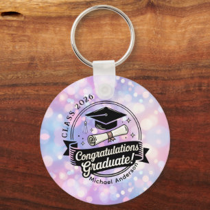 Retro Congratulations Graduate Class of 2026 Key Ring