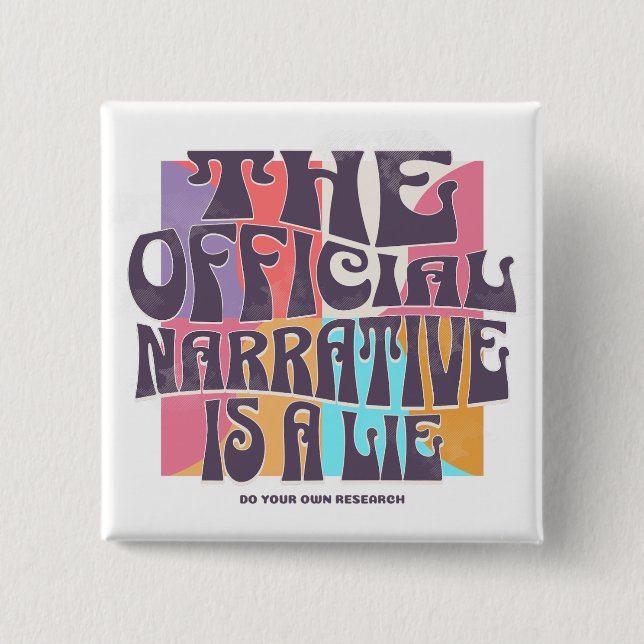 Retro Conspiracy Theory 15 Cm Square Badge (Front)