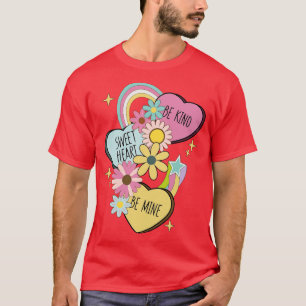 Retro Conversation Hearts Be Kind Sweetheart Be Mi T-Shirt