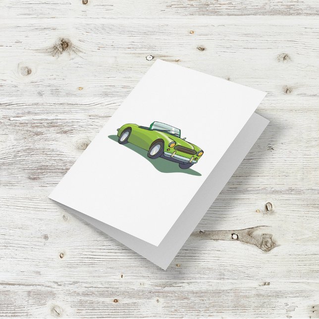 Retro Convertible Green Car Card (Creator Uploaded)