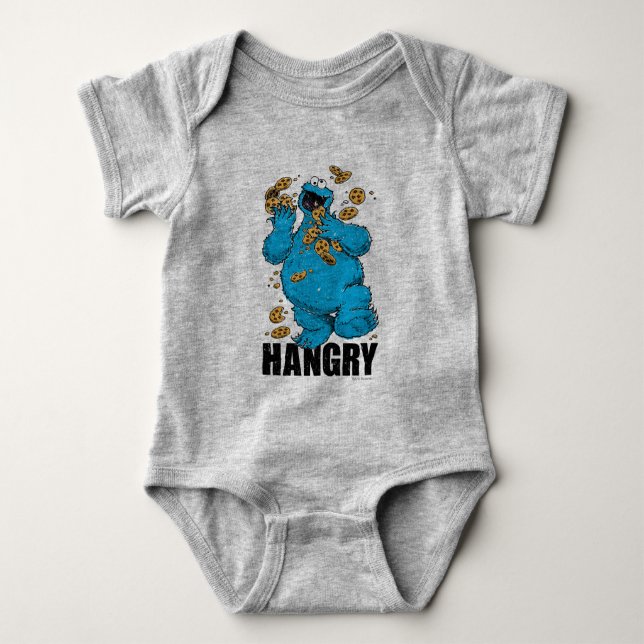 Retro Cookie Monster | Hangry Baby Bodysuit (Front)