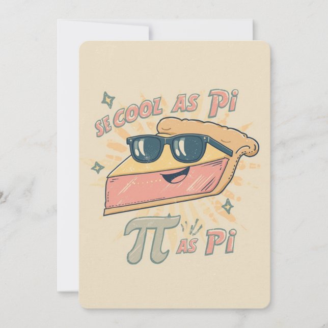 Retro Cool as Pi Party Invitation (Front)