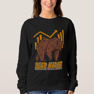 Retro Cool Bear Market Stock Crypto Investor Prese Sweatshirt