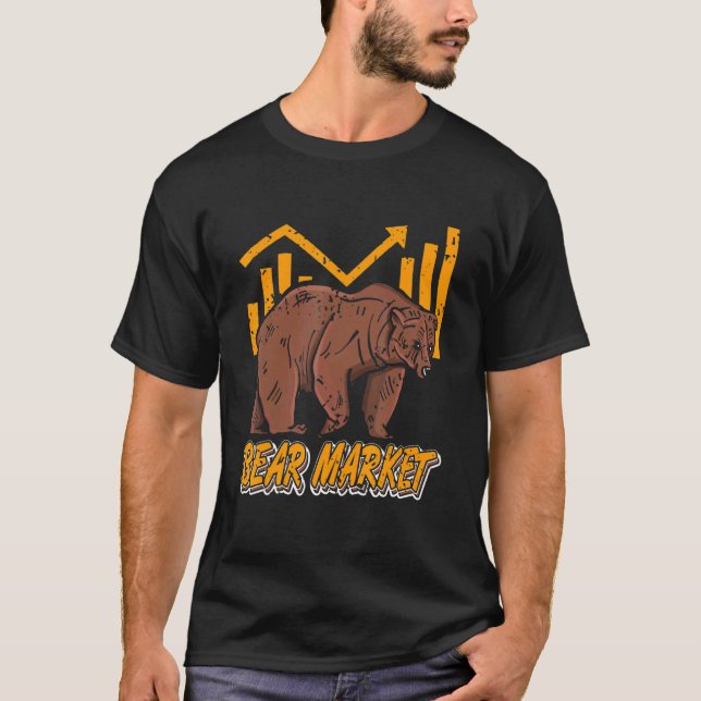 Retro Cool Bear Market Stock Crypto Investor Prese T-Shirt (Front)