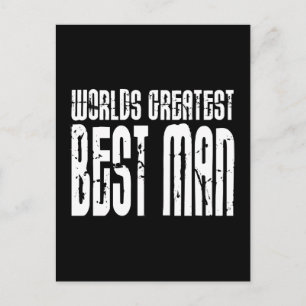 Retro Cool Best Men : World's Greatest Best Man Postcard