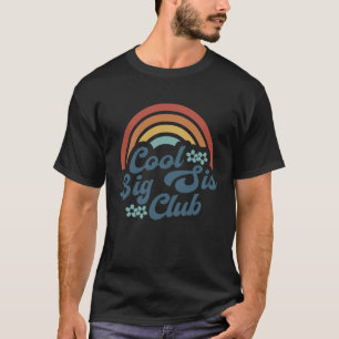 Retro Cool Big Sis Club Retro Groovy Boho Raimbow  T-Shirt