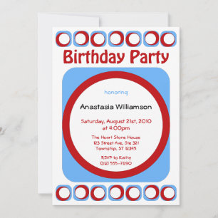 Retro Cool Birthday Party invitations