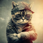 Retro Cool Cat in Leather Jacket Jigsaw Puzzle<br><div class="desc">This unique puzzle features a cool cat dressed in a stylish leather jacket, complete with round glasses that add to its vintage charm. As you piece together this delightful puzzle, you'll enjoy the intricate details of the cat's leather jacket and the adorable expression on its face. The round glasses add...</div>