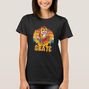 Retro  Cool Cat Skate Skateboarder Men Skateboardi T-Shirt