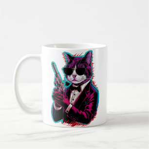 Retro Cool Cat Spy Coffee Mug