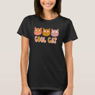 Retro Cool Cat With Groovy Glasses Boho Cat T-Shirt