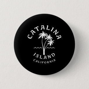Retro Cool Catalina Island Palm Tree Mens Womens C 6 Cm Round Badge