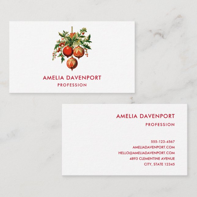 Retro Cool Christmas Tree Decorations Business Card (Front/Back)