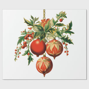 Retro Cool Christmas Tree Decorations Wrapping Paper