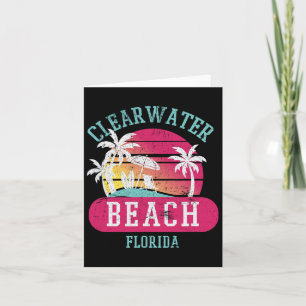 Retro Cool Clearwater Beach Original Florida Sunse Card
