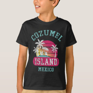 Retro Cool Cozumel Mexico Beaches Distressed Graph T-Shirt
