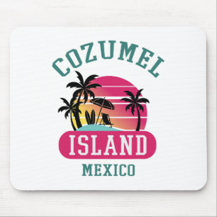 Retro Cool Cozumel Original Mexico Beaches Sunset Mouse Pad