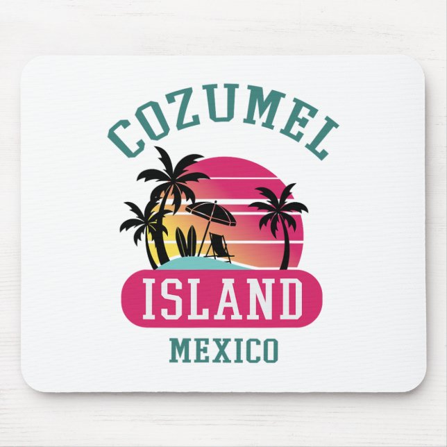 Retro Cool Cozumel Original Mexico Beaches Sunset  Mouse Pad (Front)