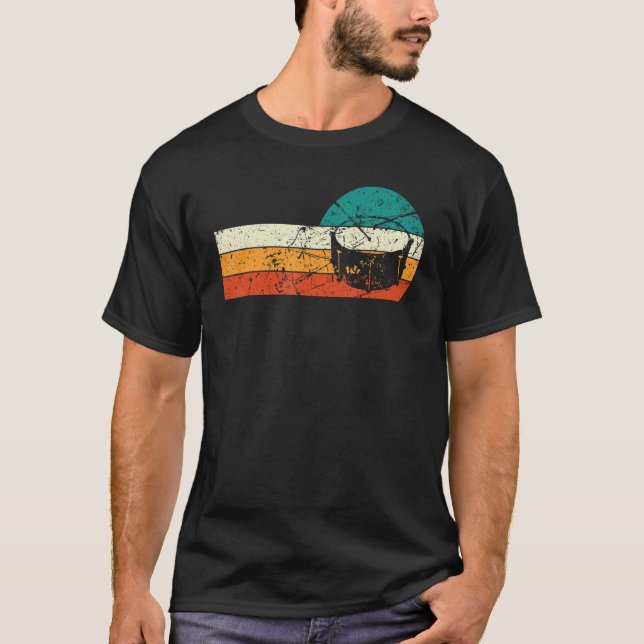 Retro Cool Drummer Drum Kit Drum Player T-Shirt (Front)