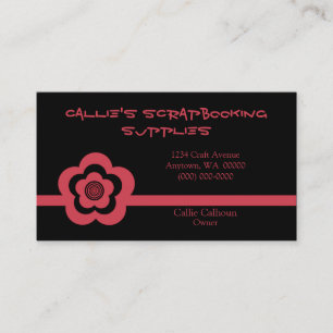 Retro Cool Flower Business Card, Pink Card