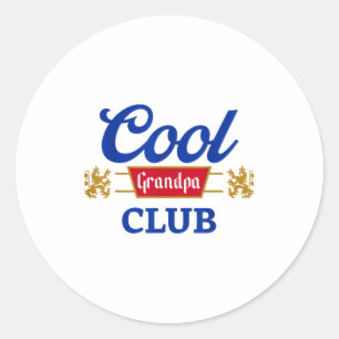 Retro Cool Grandpa Club Family Matching Father's D Classic Round Sticker