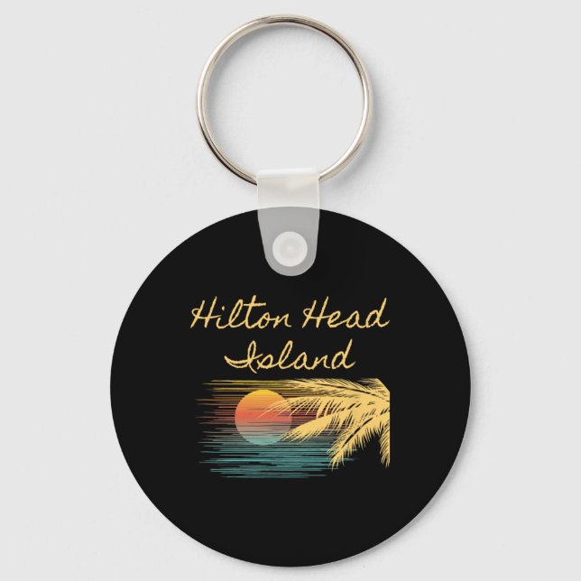 Retro Cool Hilton Head Mens Womens Sc Beaches Tee  Key Ring (Front)