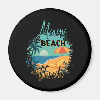 Retro Cool Miami Florida Beach Summer Vacation Magnet